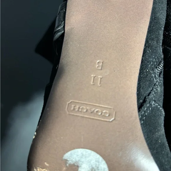 Coach Milly Black Suede Tall Heeled Boots Womens Size 11 - Picture 7 of 7